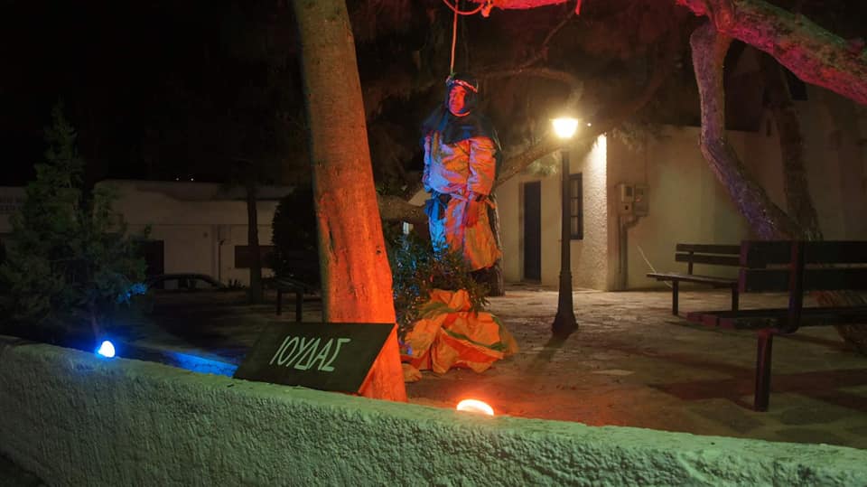 Traditional Easter Passion reenactment in Marmara village, Paros