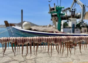Local tavernas in Paros serving traditional Greek food