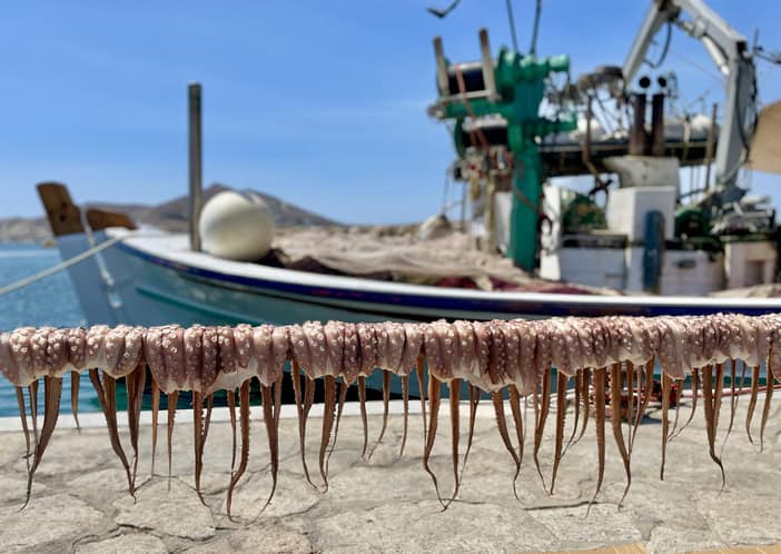 Local tavernas in Paros serving traditional Greek food