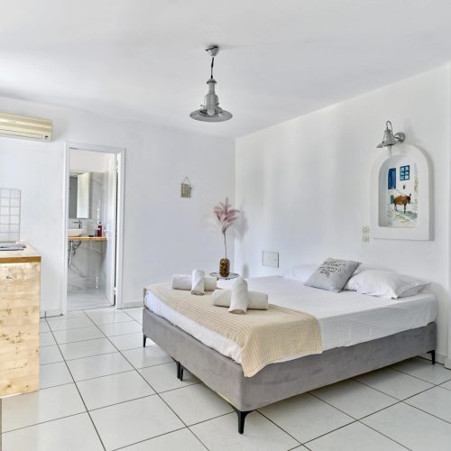 Open-plan kitchen and living area - Cozy Family Apartment, Ambelas Paros