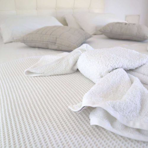 Romantic double bed in Honeymoon Suite Ambelas Paros