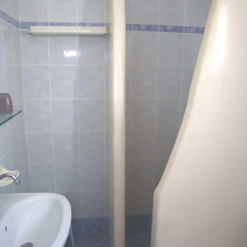 Bathroom with shower in Honeymoon Suite Ambelas Paros