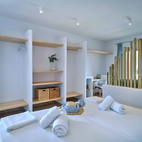 White & Blue room sitting area with Cycladic touches in Ambelas, Paros